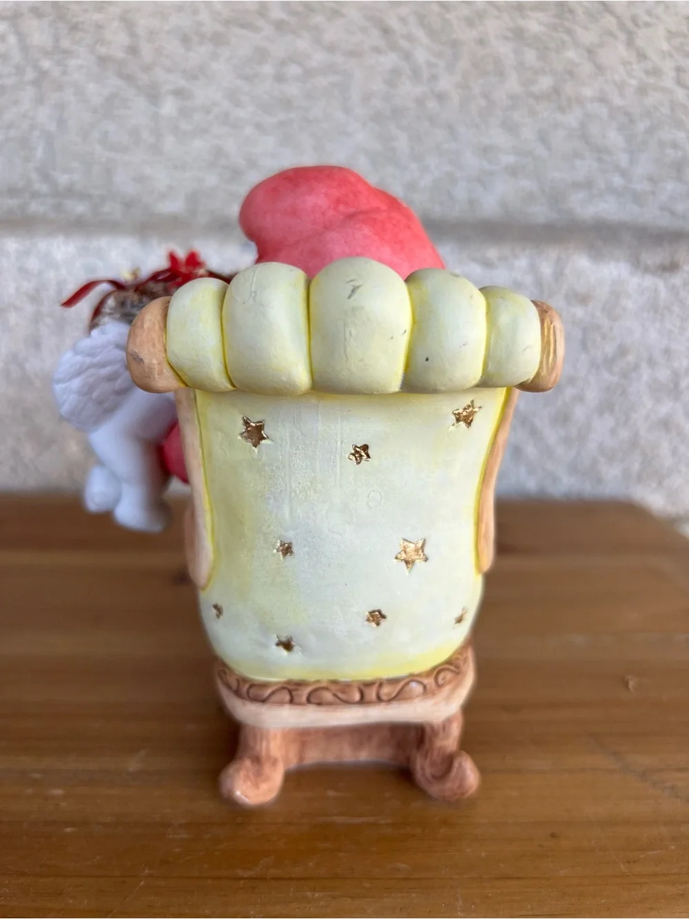 Holiday Santa with Child and Angel Figurine - Red